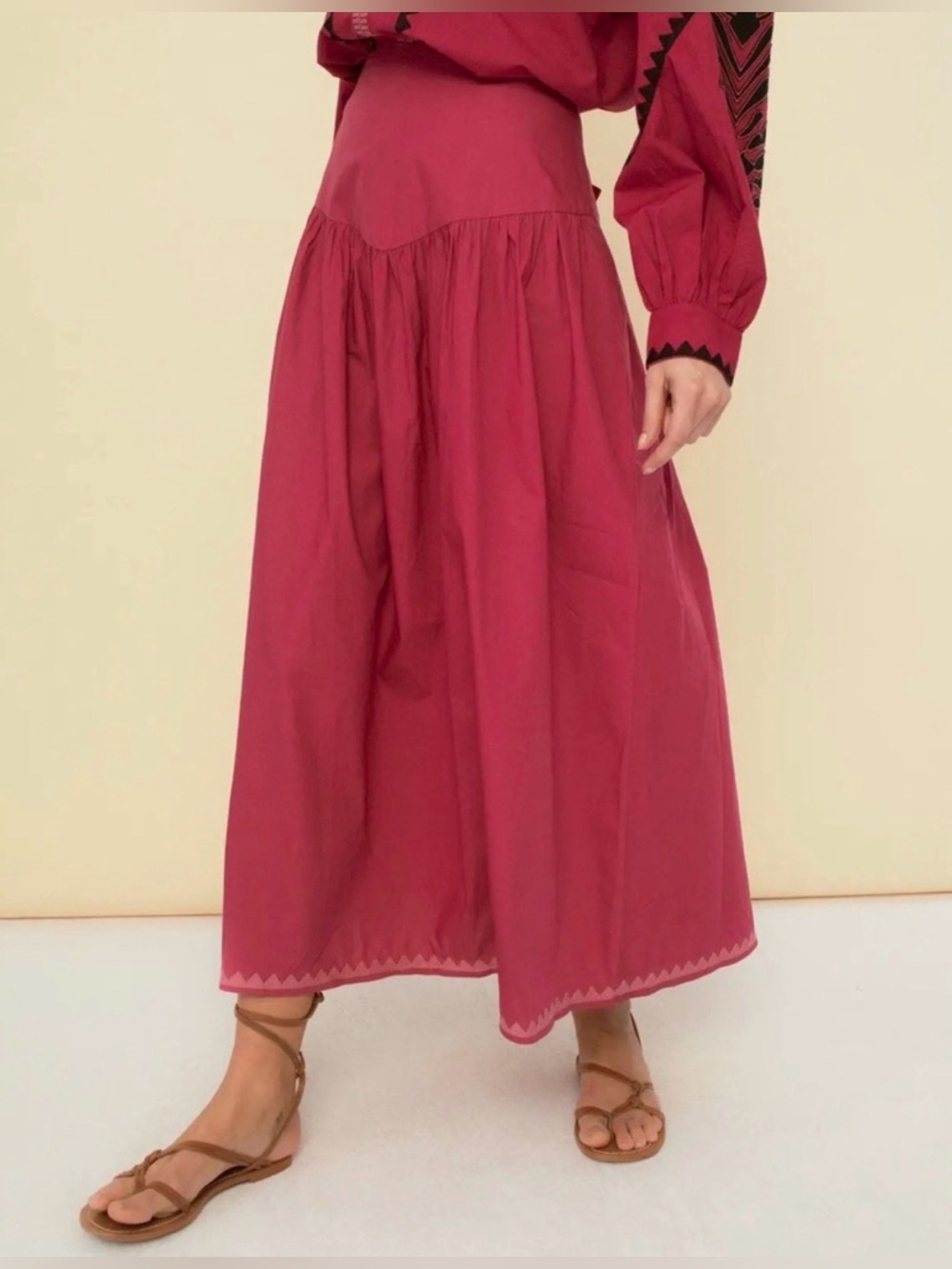 Sonmer Maxi Skirt in Raspberry Pink 100% Organic Cotton
